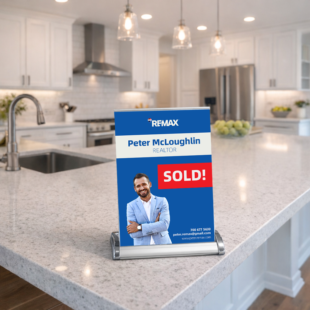 Brand Refresh Retractable Tabletop Display With Full Color Graphics And Stand, 8.25 X 11.75 - Personalized