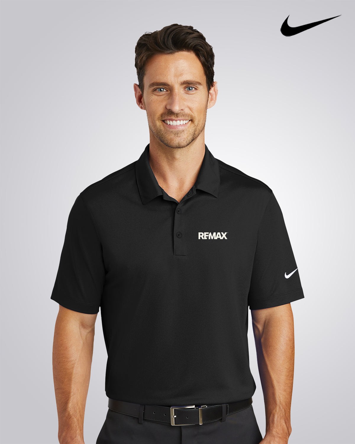 Men's Nike Golf Dri-Fit Vertical Mesh Sportshirt - REMAX Brand Refresh - One Color Logo - Embroidered
