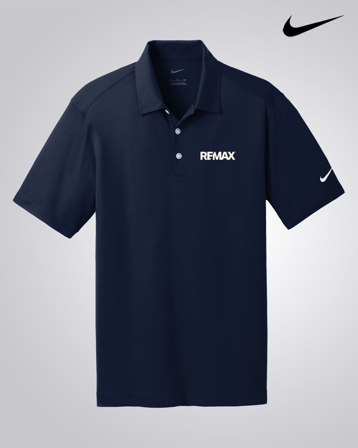 Men's Nike Golf Dri-Fit Vertical Mesh Sportshirt - REMAX Brand Refresh - One Color Logo - Embroidered