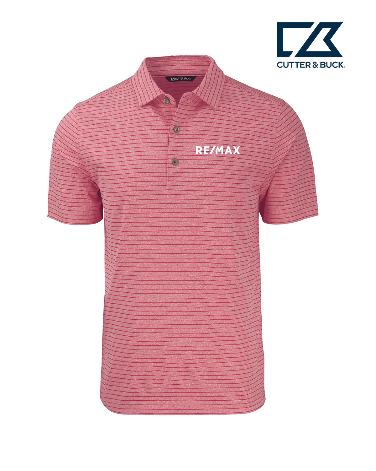 Cutter & Buck Forge Eco Heather Stripe Stretch Recycled Mens Polo