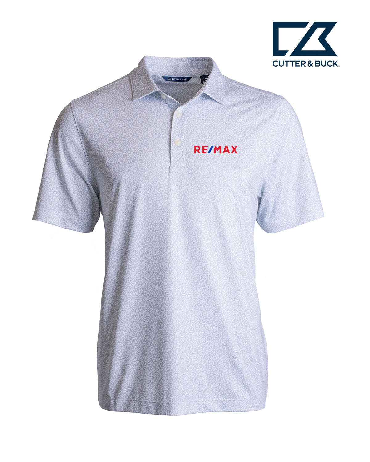 Cutter & Buck Pike Eco Pebble Print Stretch Recycled Mens Polo