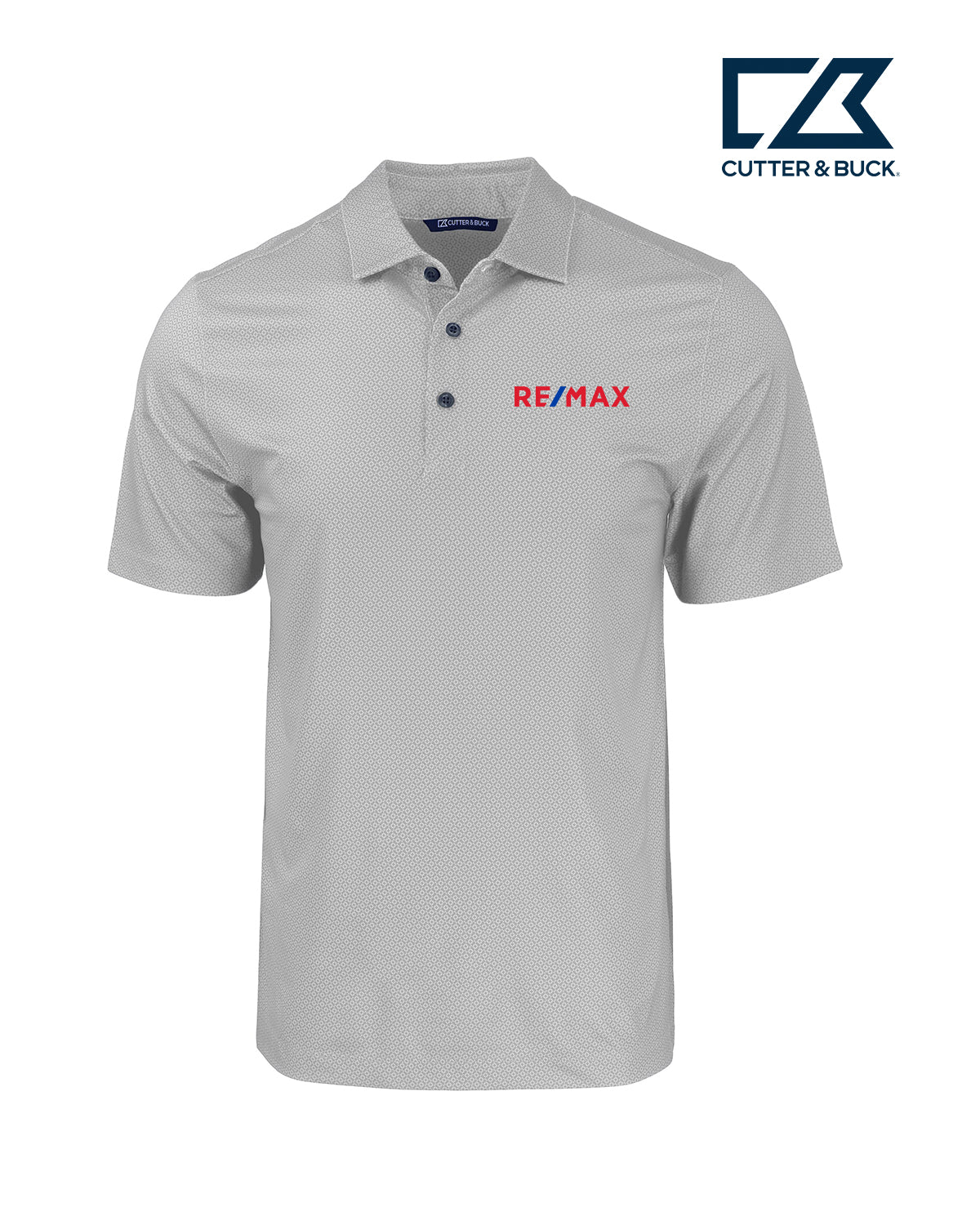 Cutter & Buck Pike Eco Tonal Geo Print Stretch Recycled Mens Polo