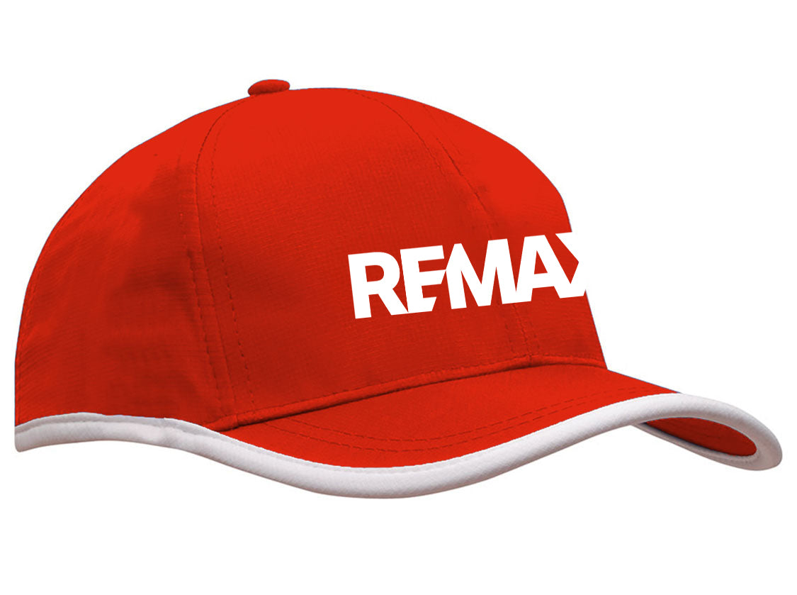 Red cap with 'REMAX' logo on a white background
