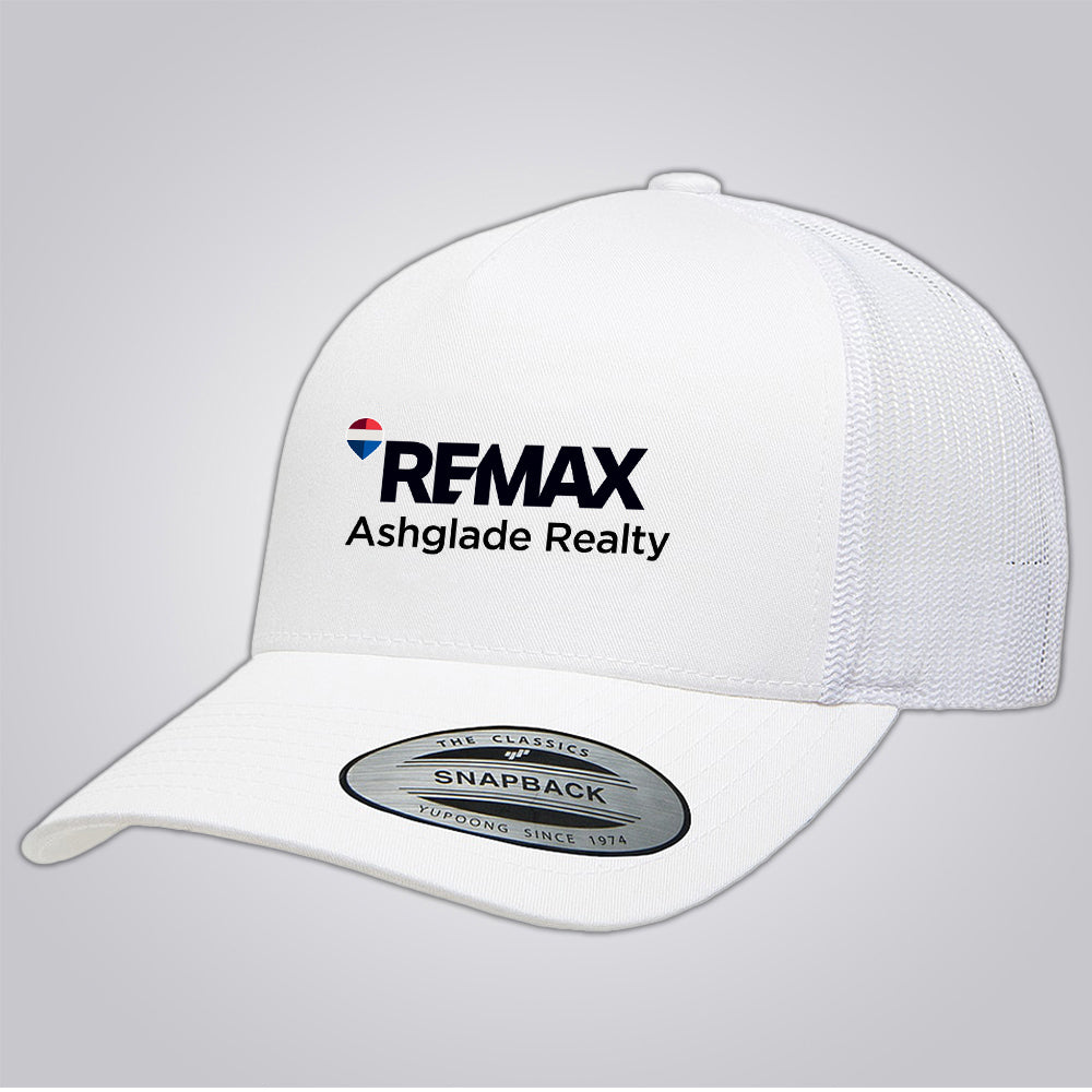 REMAX Brand Refresh- Five Panel Retro Vintage Trucker Cap (White) - Personalized