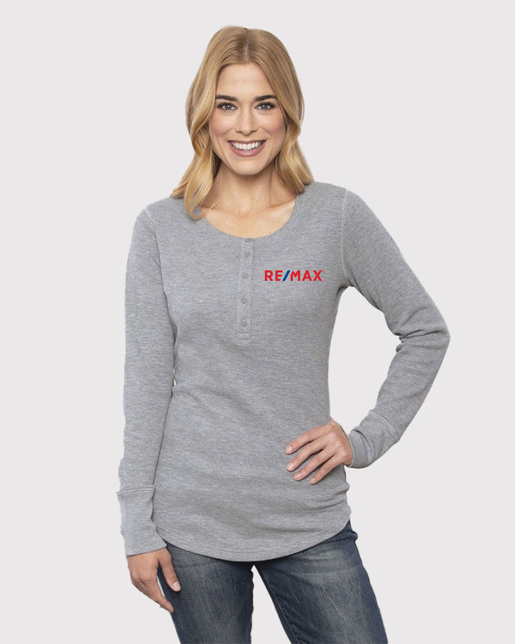 Ladies' Retro Thermal Long Sleeve Henley