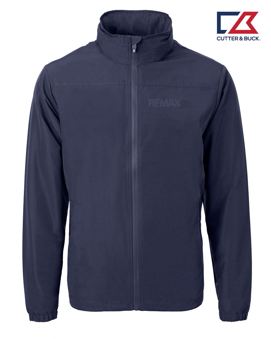 Navy jacket with REMAX logo on a white background
