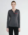 Sustainable Women's 9oz Long-Sleeve Henley T-shirt - Embroidered