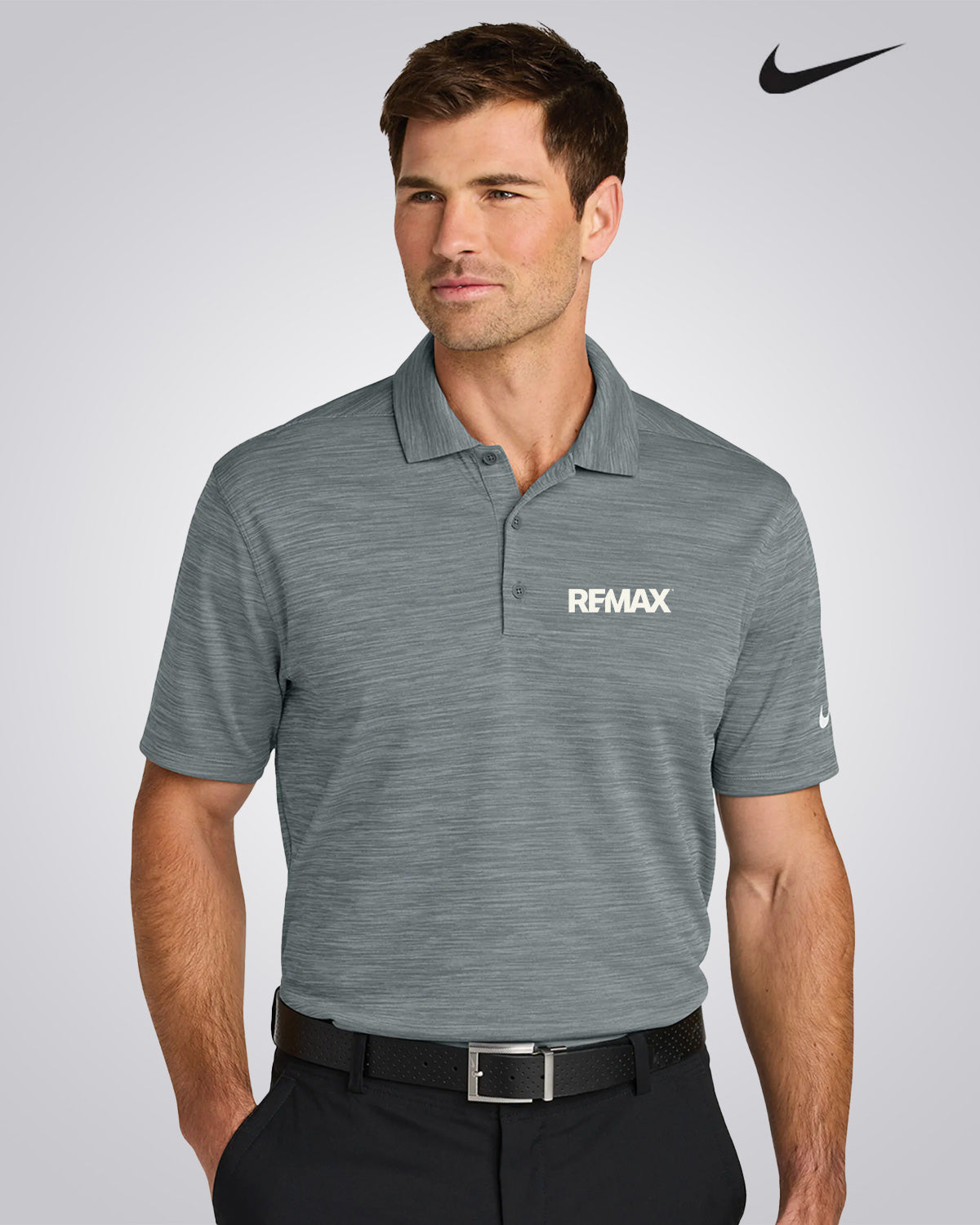 NIKE Dri-FIT Striated Sportshirt- REMAX Brand Refresh - One Color Logo - Embroidered