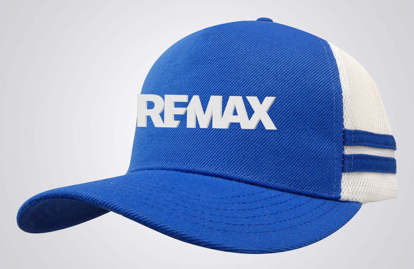 American Premium Twill/Mesh Deep Fit Trucker with Stripes - REMAX Brand Refresh - 3D Silicone Patch