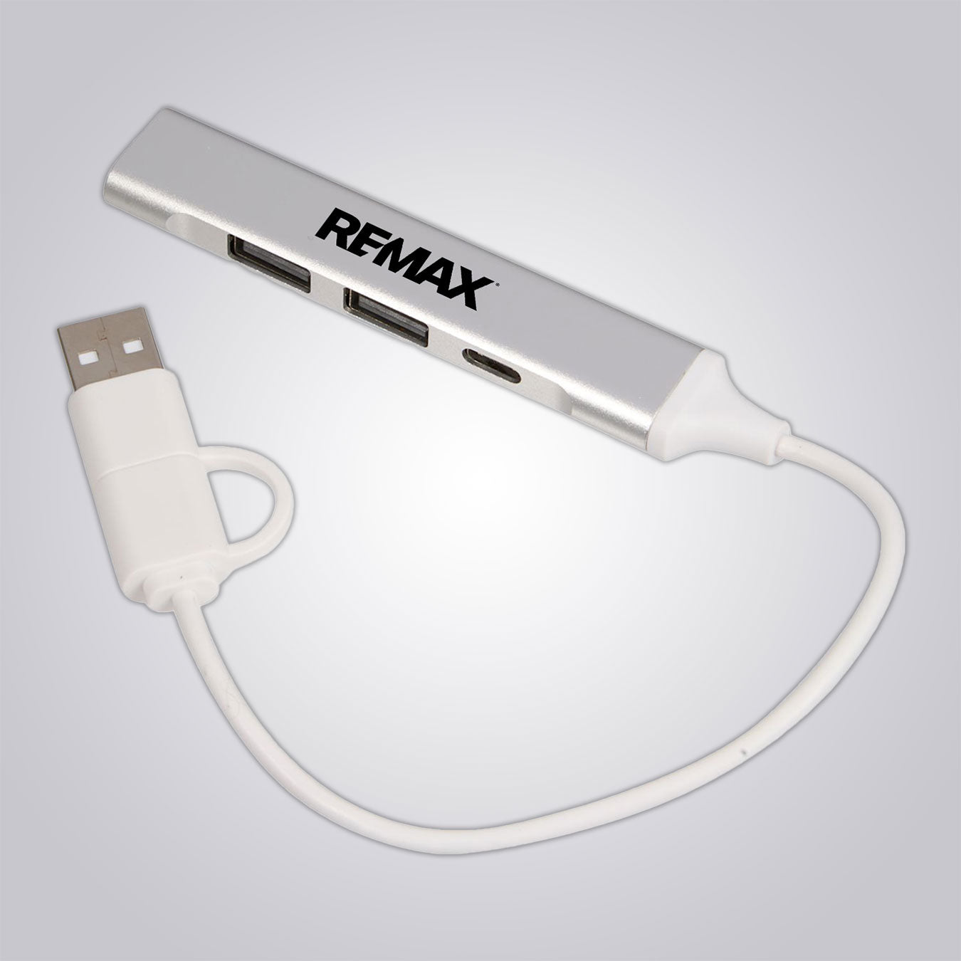 Recycled Aluminum 4-Port USB-A and C Hub - Brand Refresh - One Color Logo
