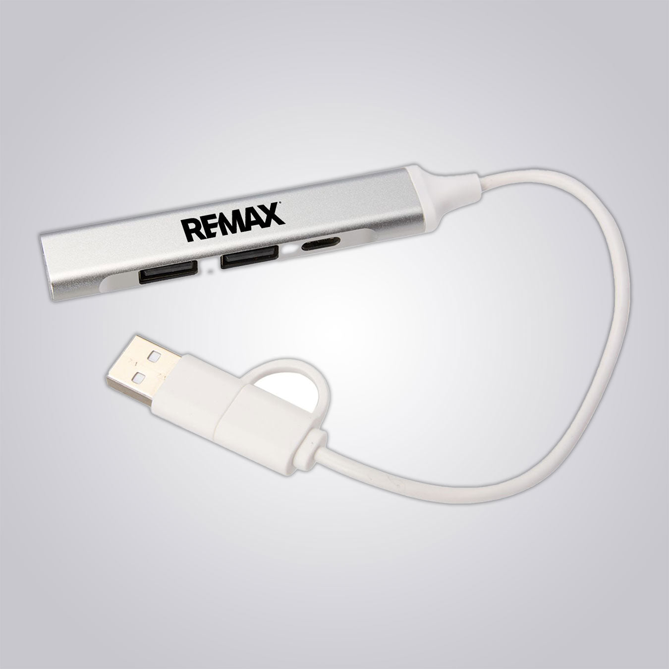 Recycled Aluminum 4-Port USB-A and C Hub - Brand Refresh - One Color Logo