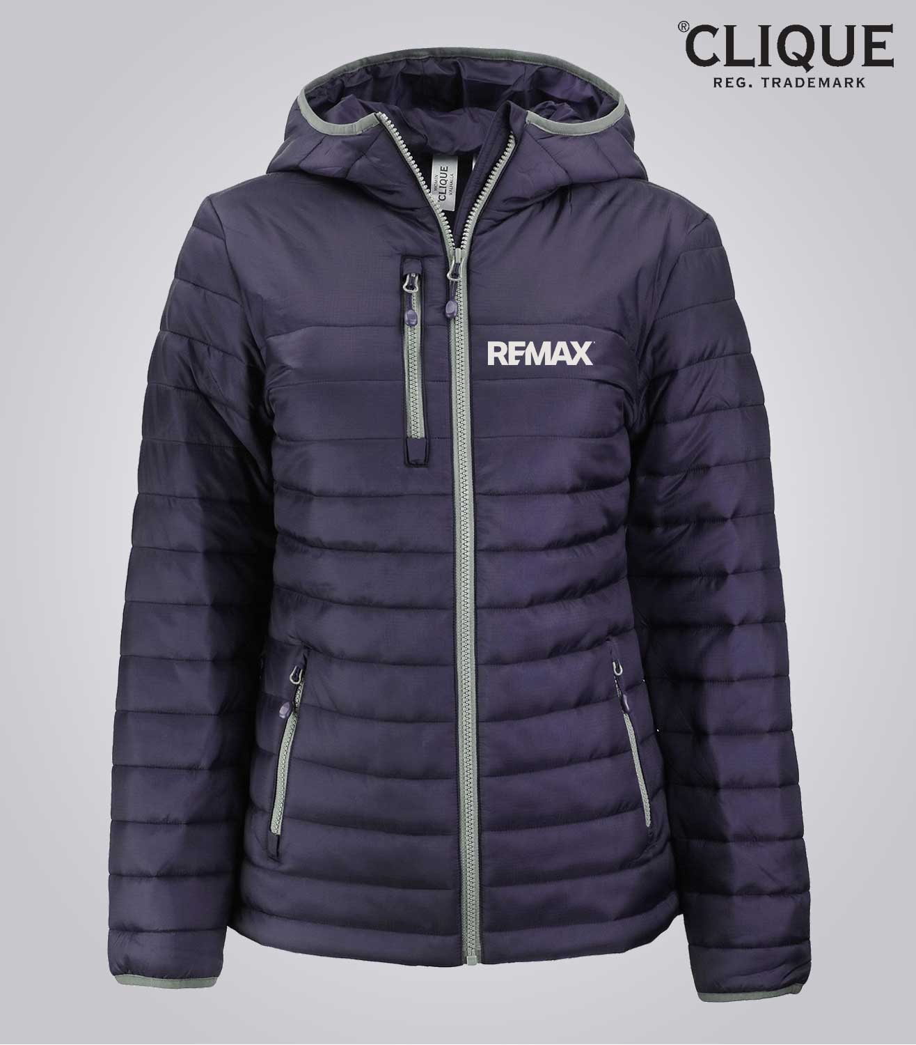 Clique Valhalla Full Zip Womens Puffer Jacket - Brand Refresh - One Color Logo - Embroidered