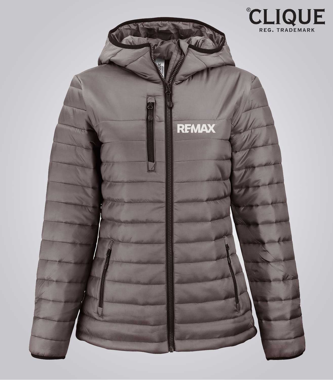 Clique Valhalla Full Zip Womens Puffer Jacket - Brand Refresh - One Color Logo - Embroidered