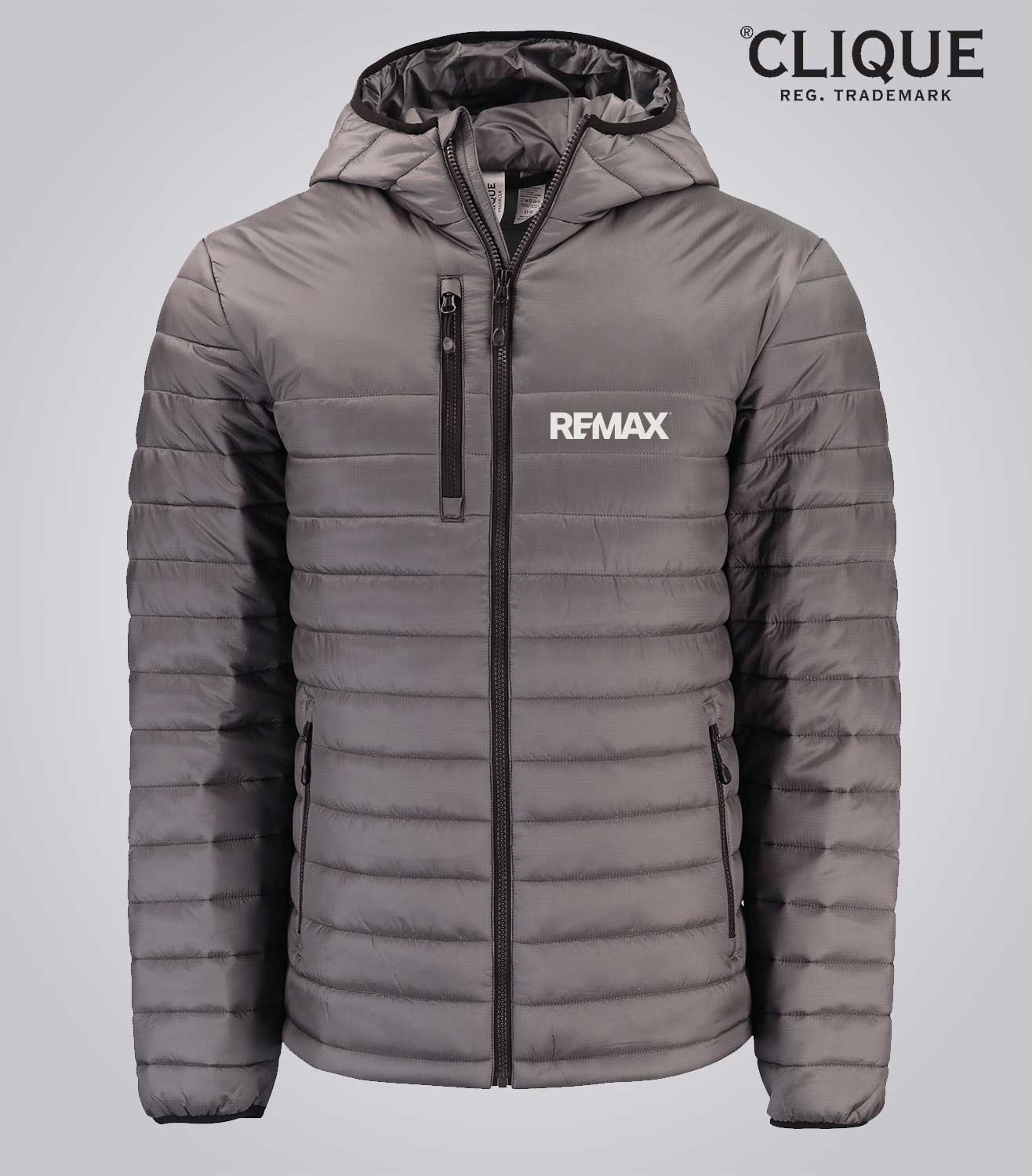 Clique Valhalla Full Zip Mens Puffer Jacket- Brand Refresh - One Color Logo - Embroidered