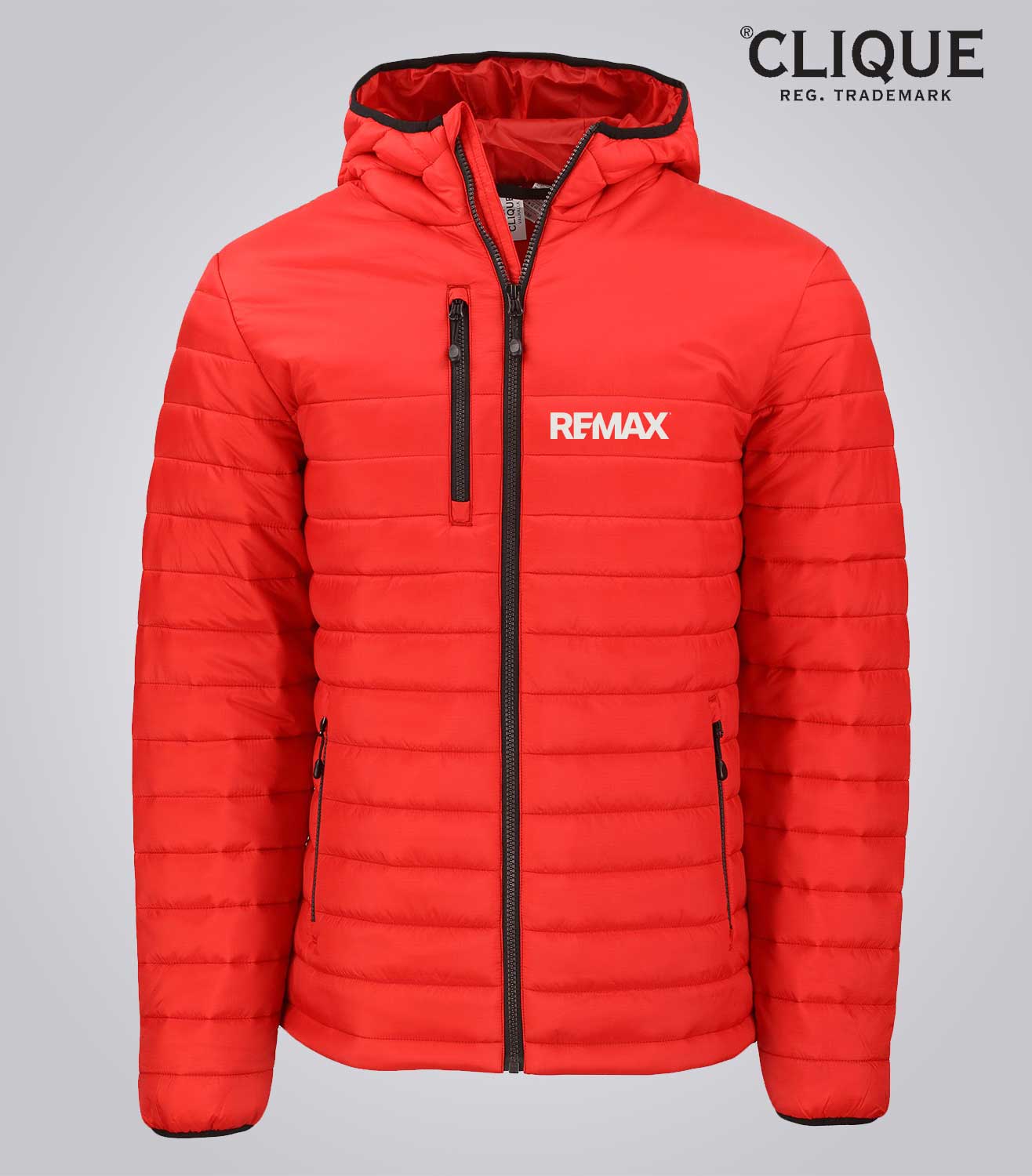Clique Valhalla Full Zip Mens Puffer Jacket- Brand Refresh - One Color Logo - Embroidered