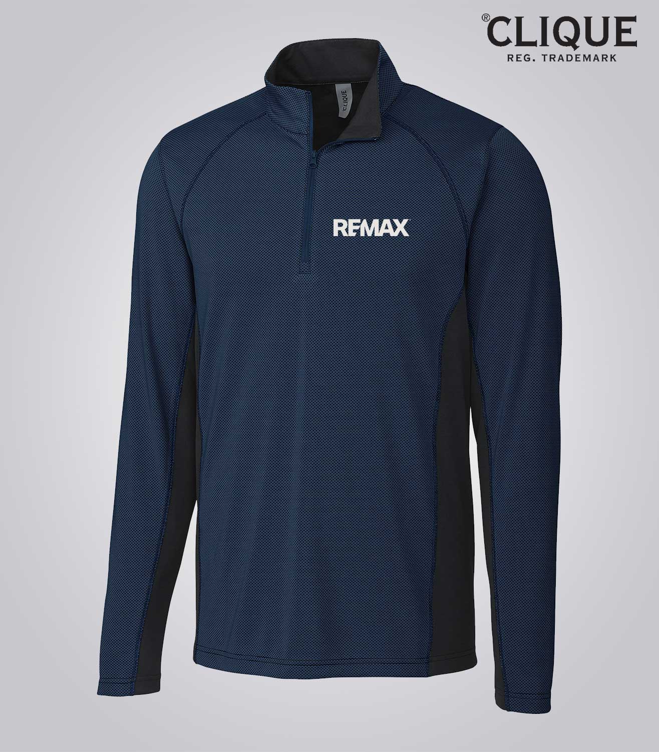 Clique Ice Pique Colorblock Mens Half Zip Tech Pullover - Brand Refresh - One Color Logo - Embroidered