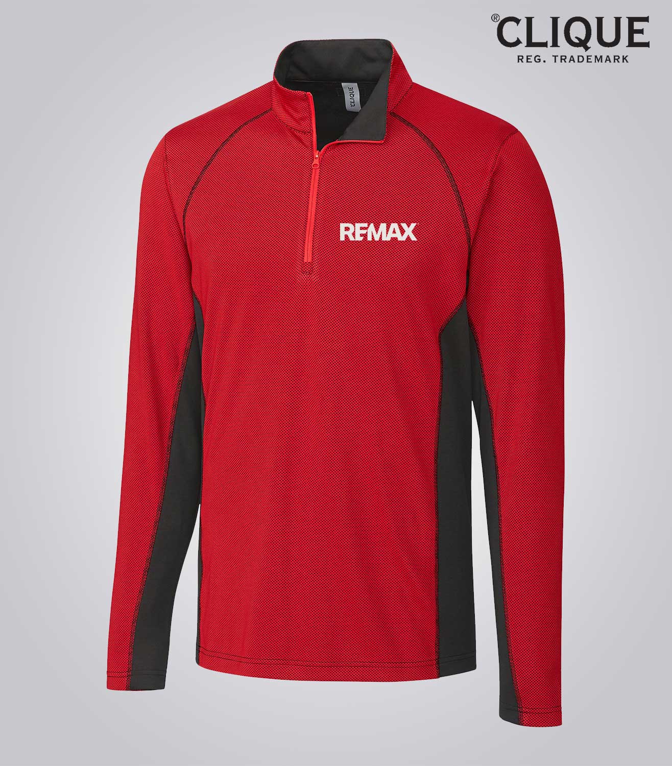Clique Ice Pique Colorblock Mens Half Zip Tech Pullover - Brand Refresh - One Color Logo - Embroidered