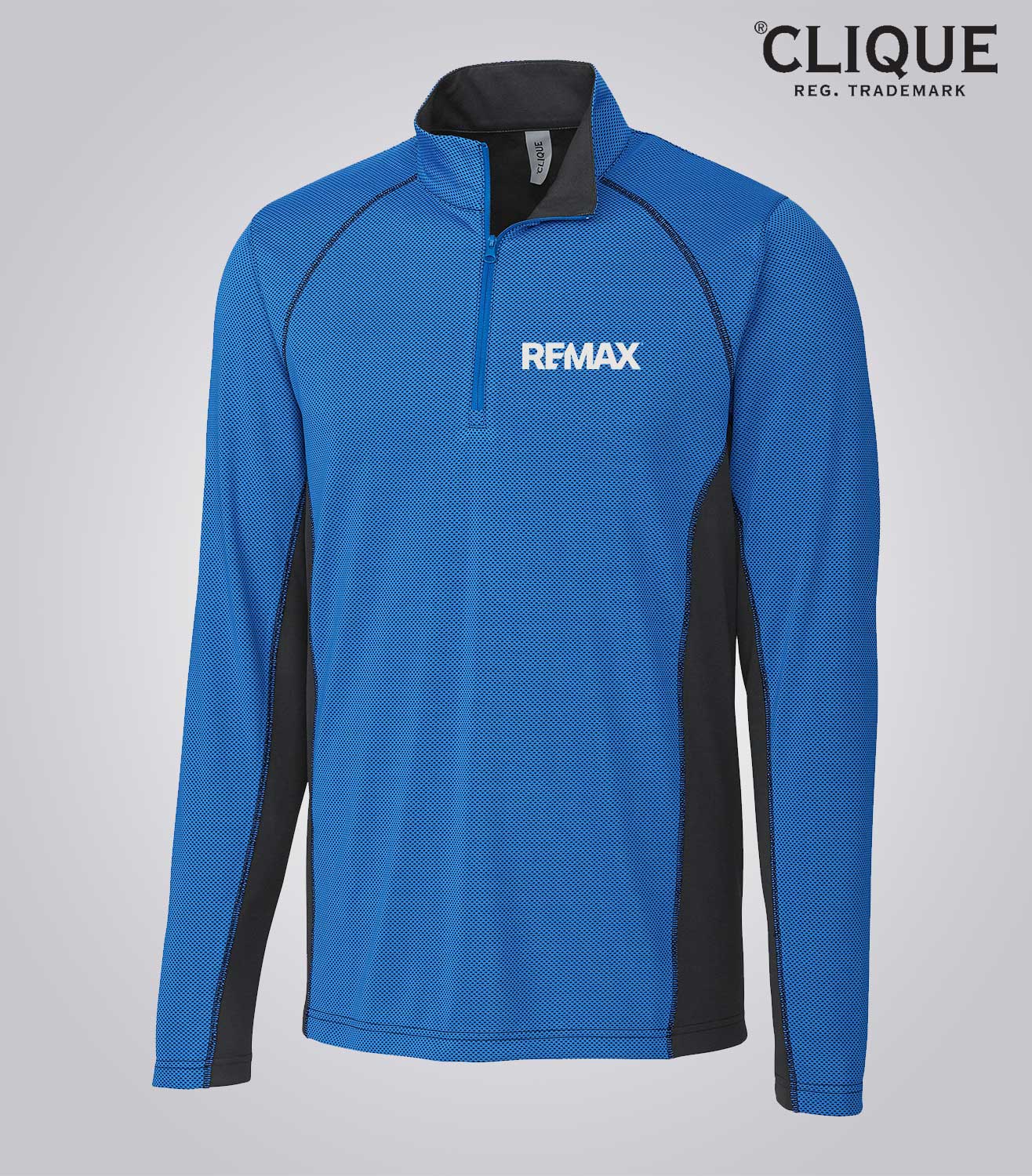 Clique Ice Pique Colorblock Mens Half Zip Tech Pullover - Brand Refresh - One Color Logo - Embroidered