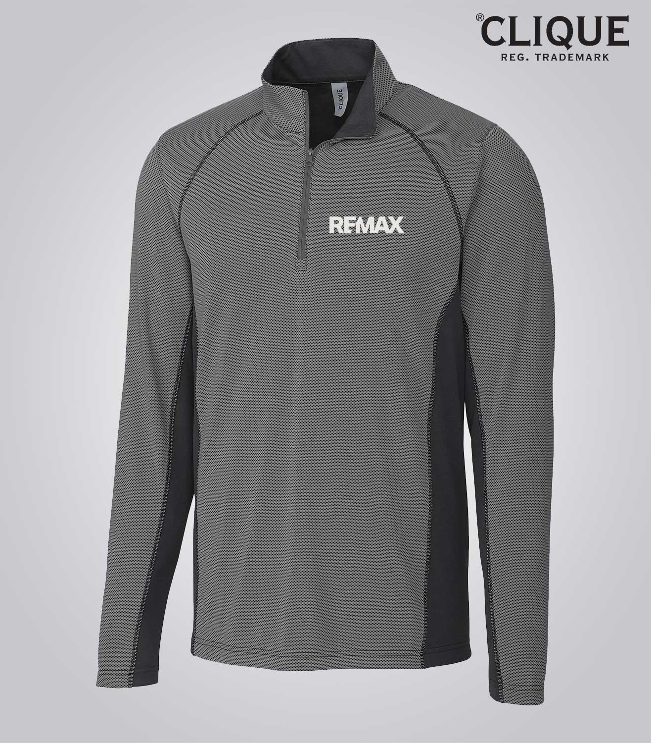 Clique Ice Pique Colorblock Mens Half Zip Tech Pullover - Brand Refresh - One Color Logo - Embroidered