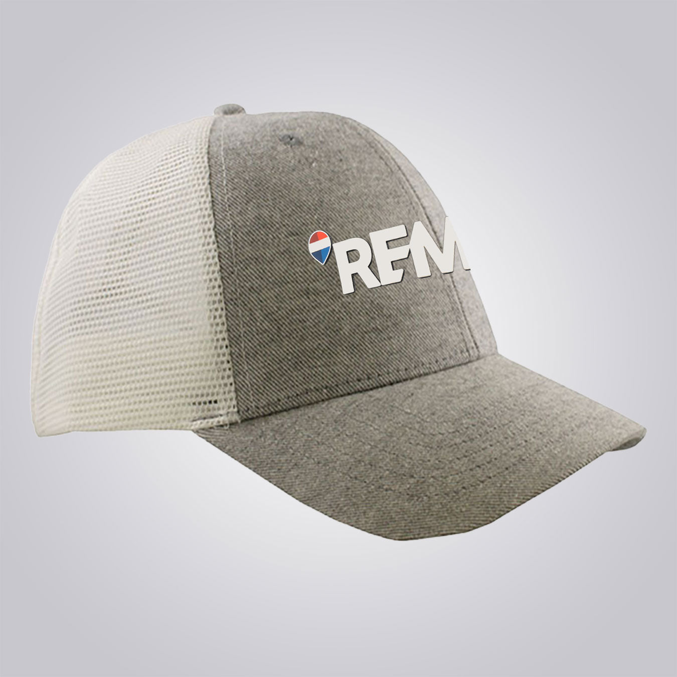 Adult Premium Two-Tone Heather Cotton Trucker Cap - Brand Refresh - Full Color 3D Silicone Patch