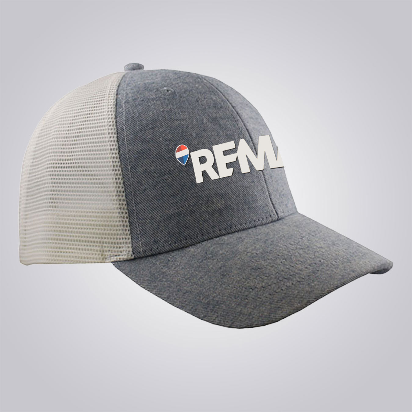 Adult Premium Two-Tone Heather Cotton Trucker Cap - Brand Refresh - Full Color 3D Silicone Patch