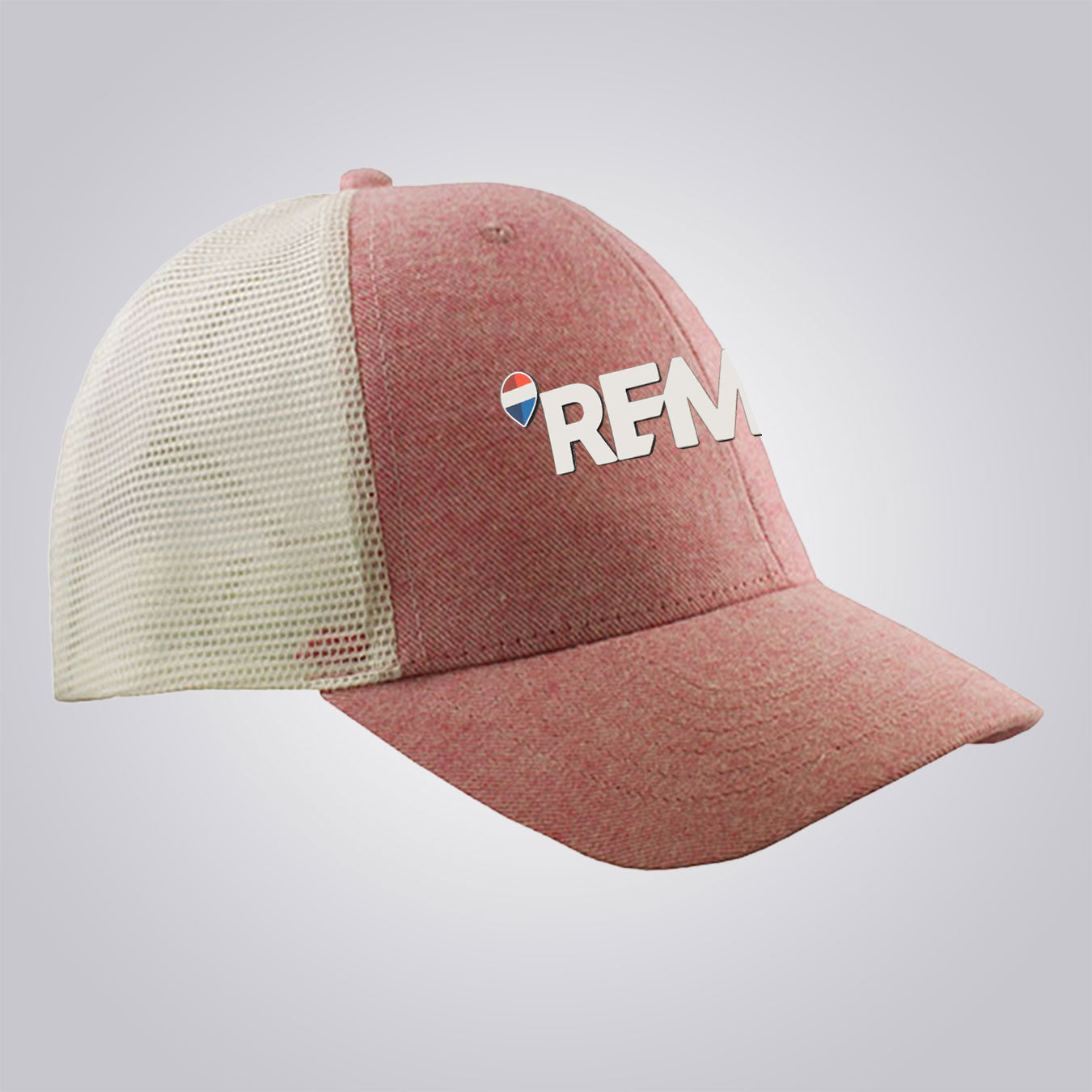 Adult Premium Two-Tone Heather Cotton Trucker Cap - Brand Refresh - Full Color 3D Silicone Patch