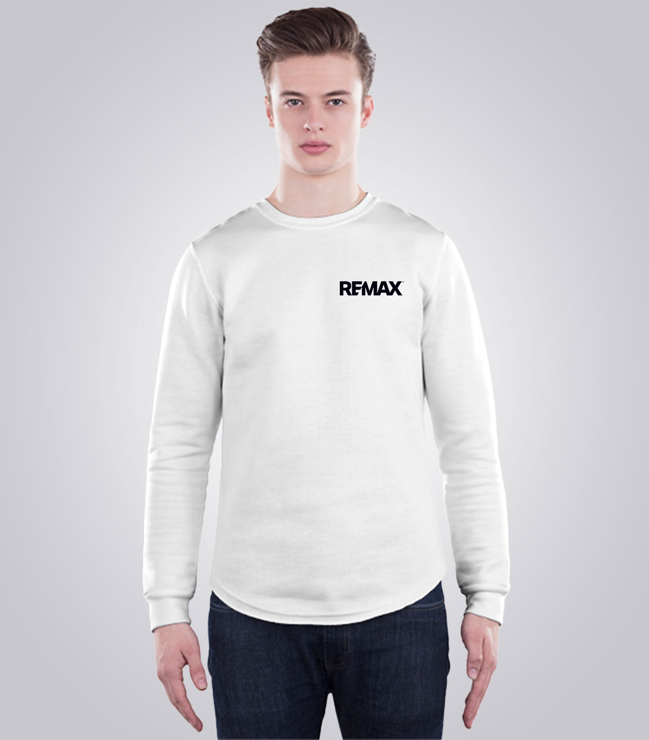 Unisex Scoop Bottom Sweatshirt - Brand Refresh - One Color Logo - PRINT