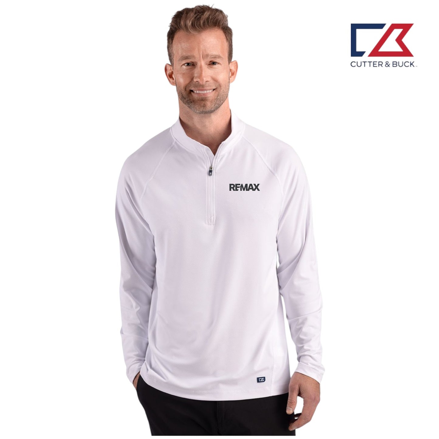 Cutter & Buck Prospect Recycled Featherlight Stretch Mens Quarter Zip - Brand Refresh - Embroidered