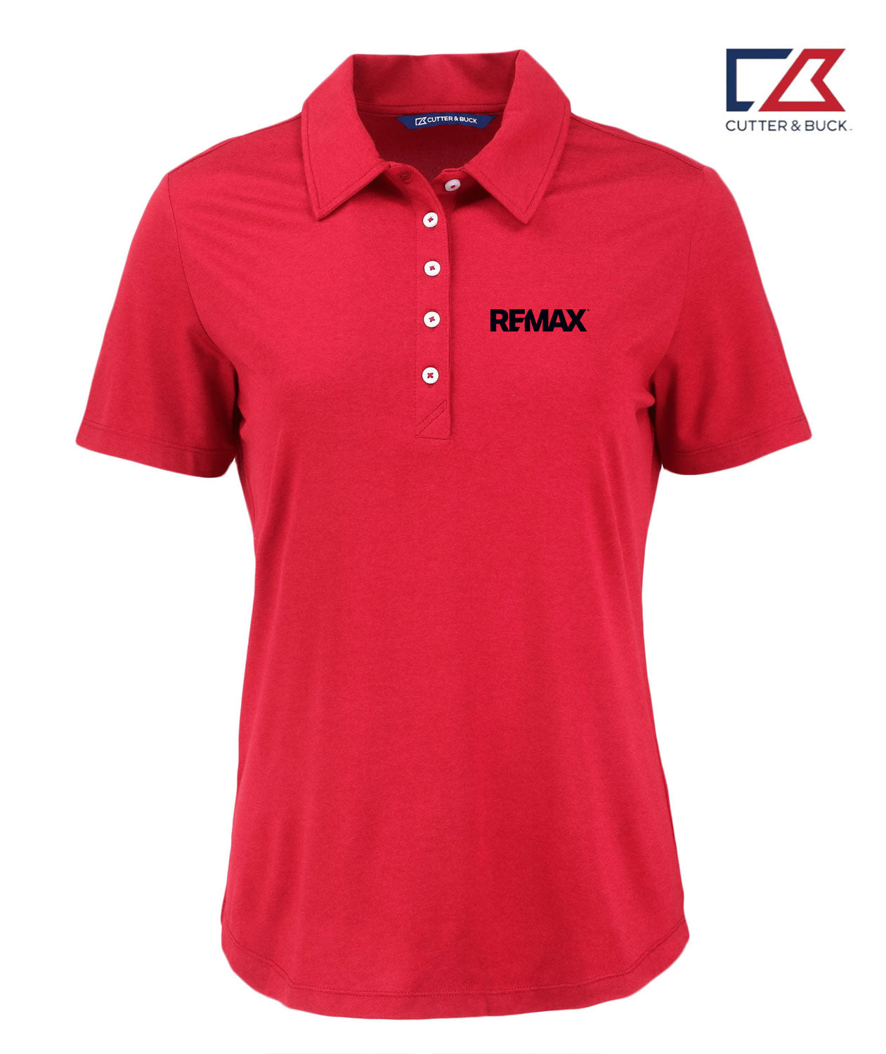 Cutter & Buck Advantage Refresh Epic Confidence Recycled Tri-Blend Pique Womens Polo (Red) - Brand Refresh - Embroidered