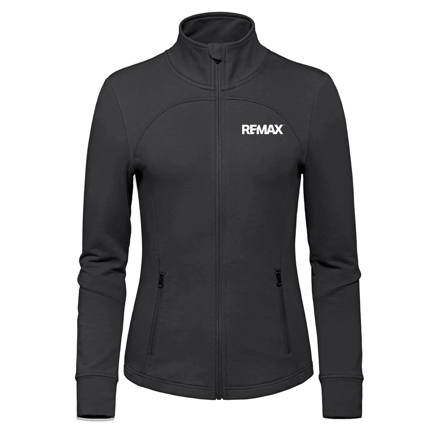 Black jacket with REMAX logo on a white background