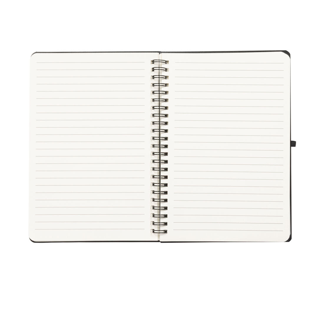Journal pages in white with lines.