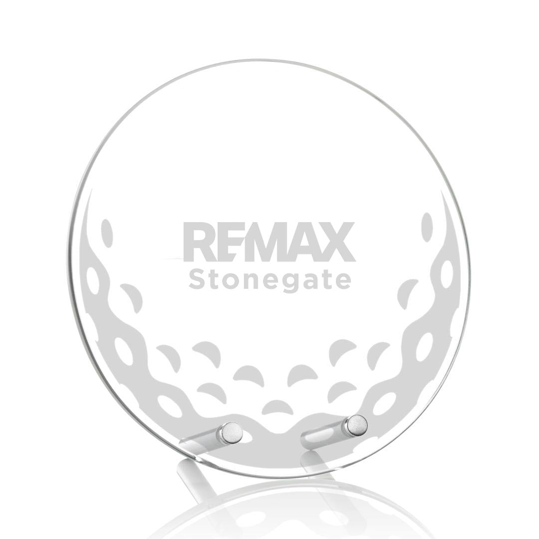 Clear sphere with 'REMAX Stonegate' branding on a white background