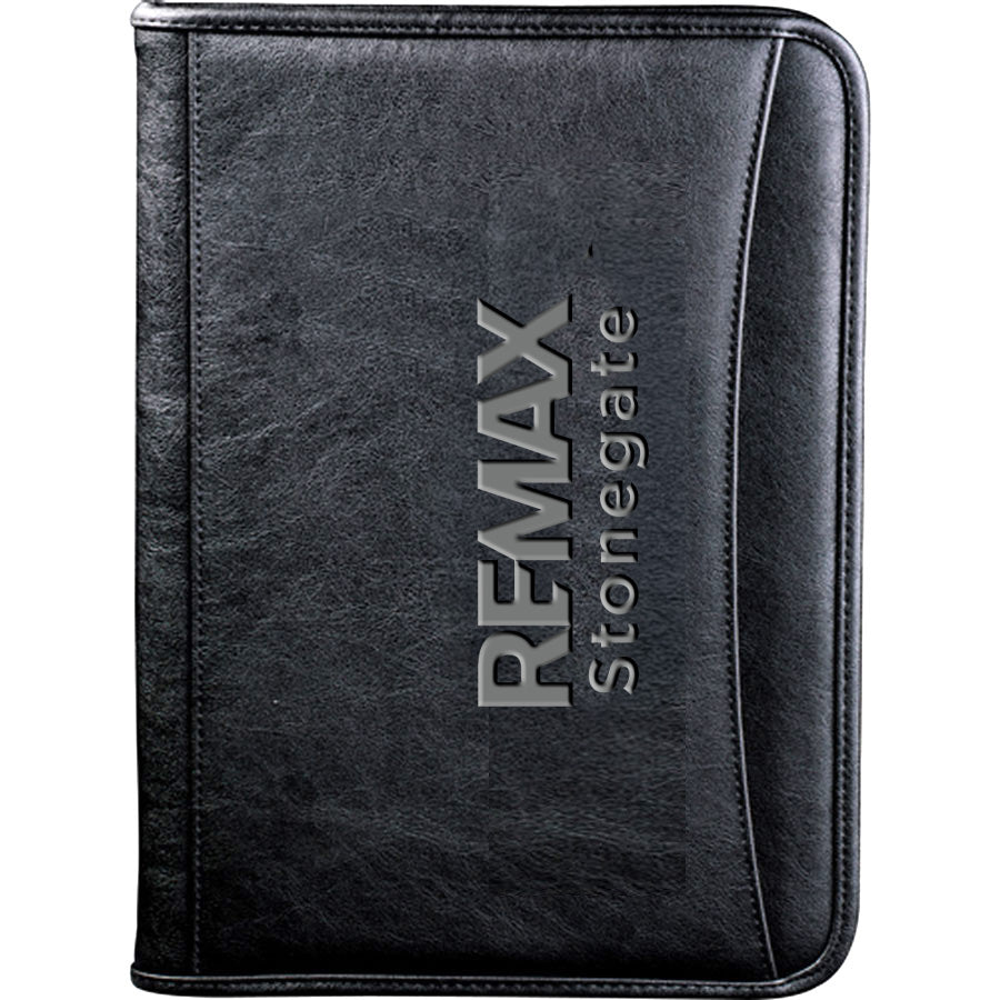 a custom REMAX black padfolio