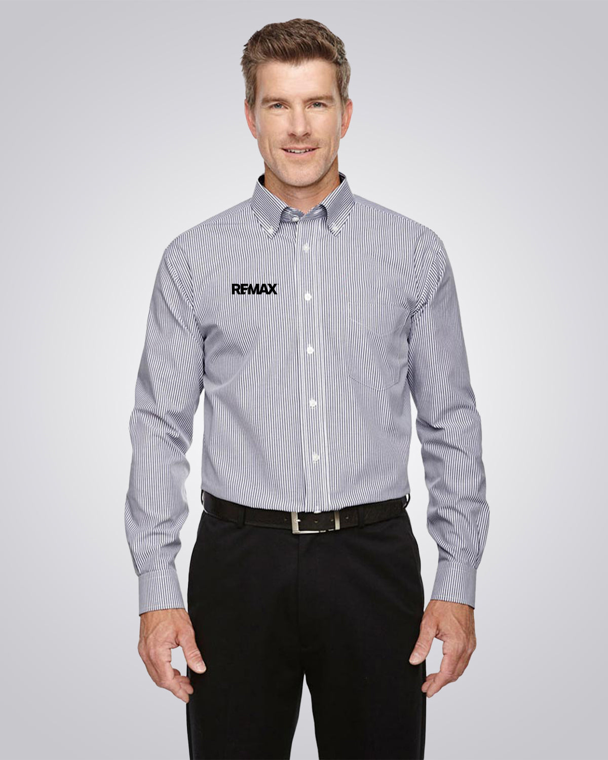 Men's Banker Stripe Shirt - REMAX Brand Refresh - Print