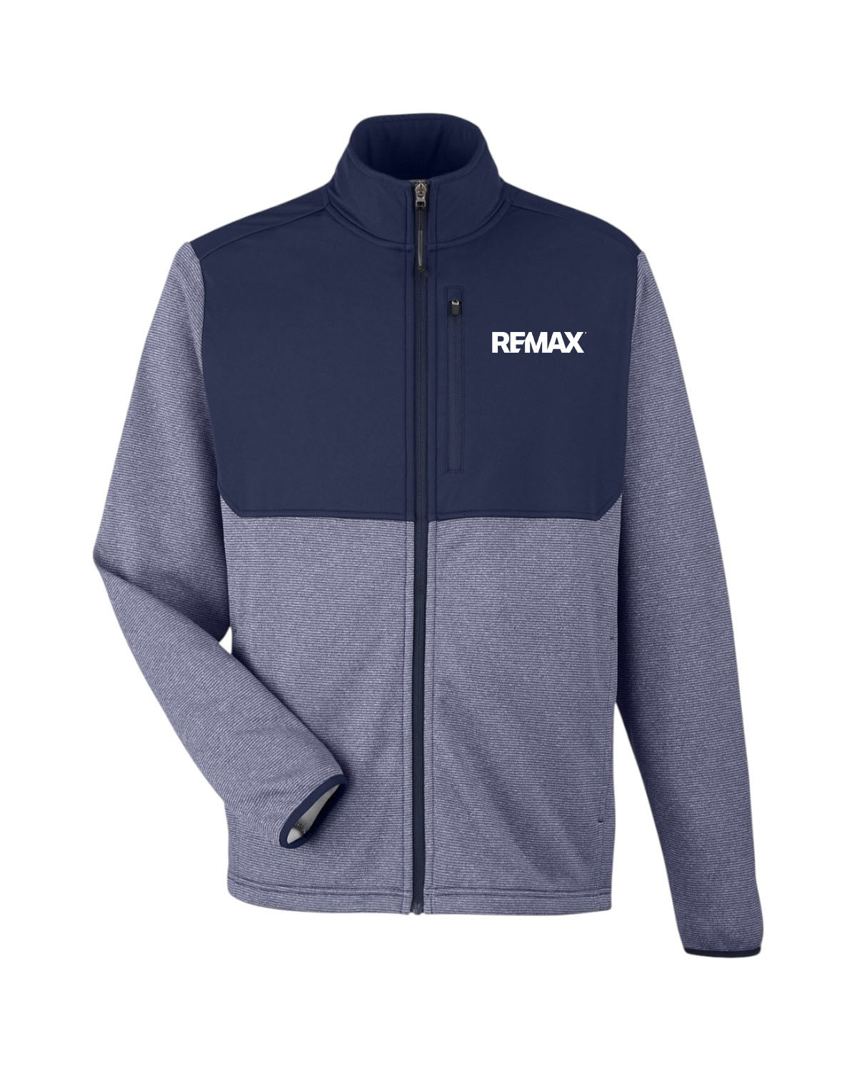 Brand Refresh Men's Venture Heathered Stripe Hybrid Jacket - Embroidered