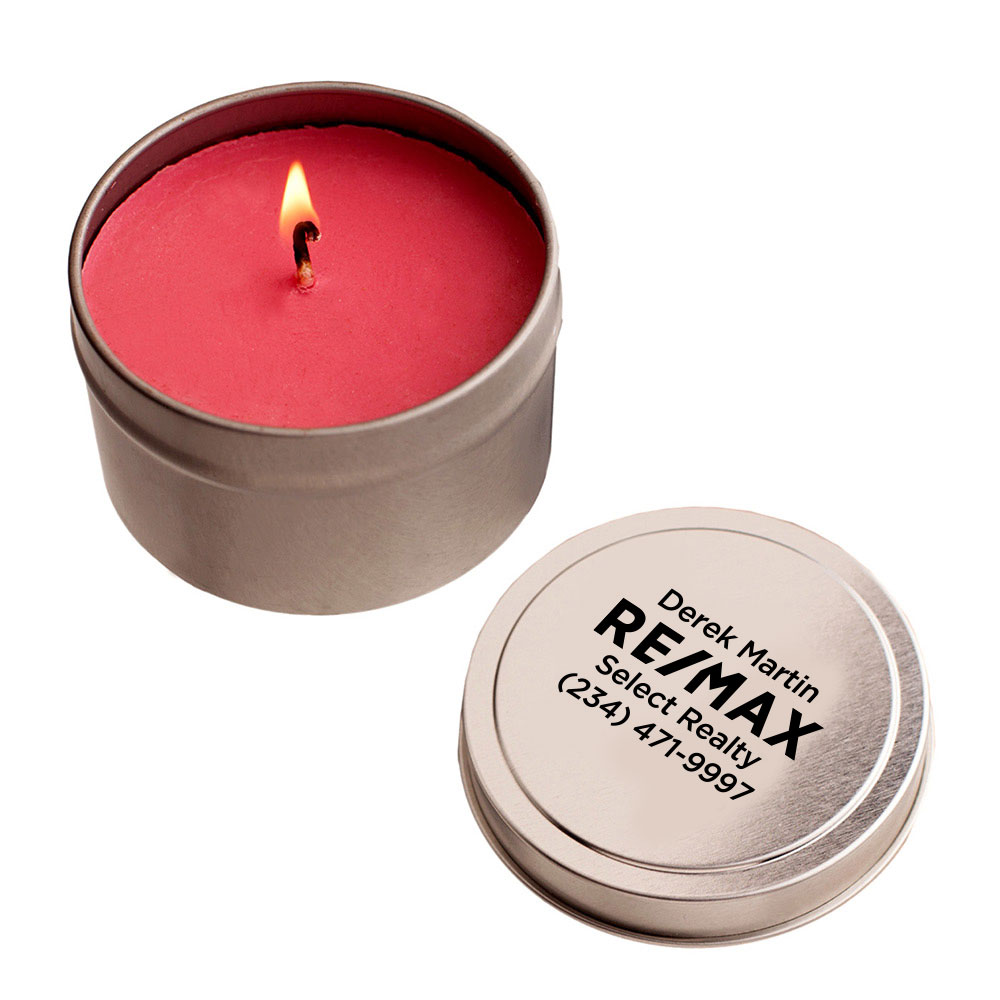 Promotional Candles in Round Tin (4 Oz.), Personal Care