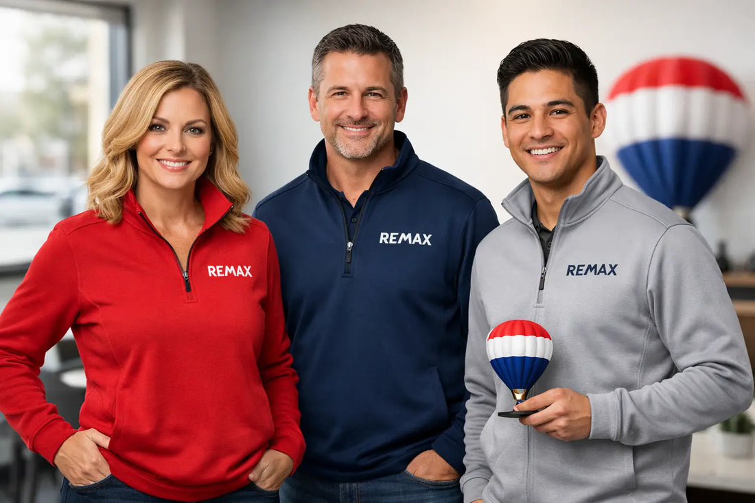 Custom Logo Quarter Zip Jackets for REMAX Teams