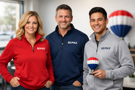 Custom Logo Quarter Zip Jackets for REMAX Teams
