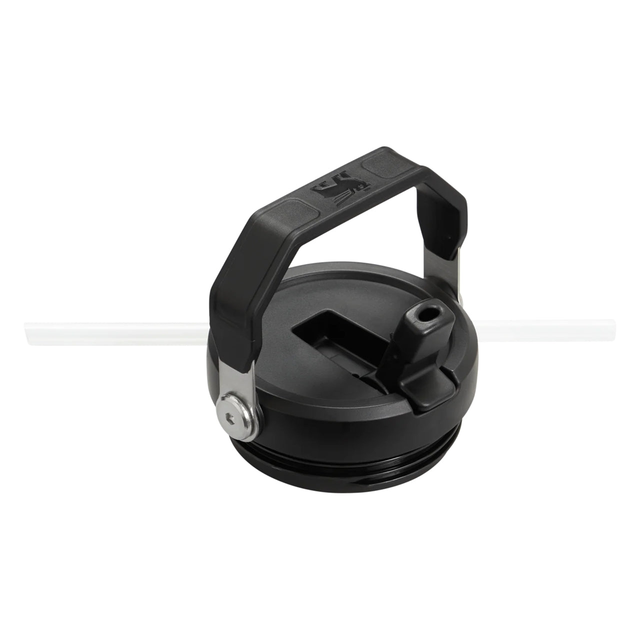 Black lid with handle on a white background