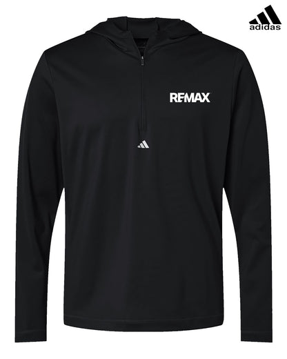 Black hoodie with Adidas and REMAX logos on a white background