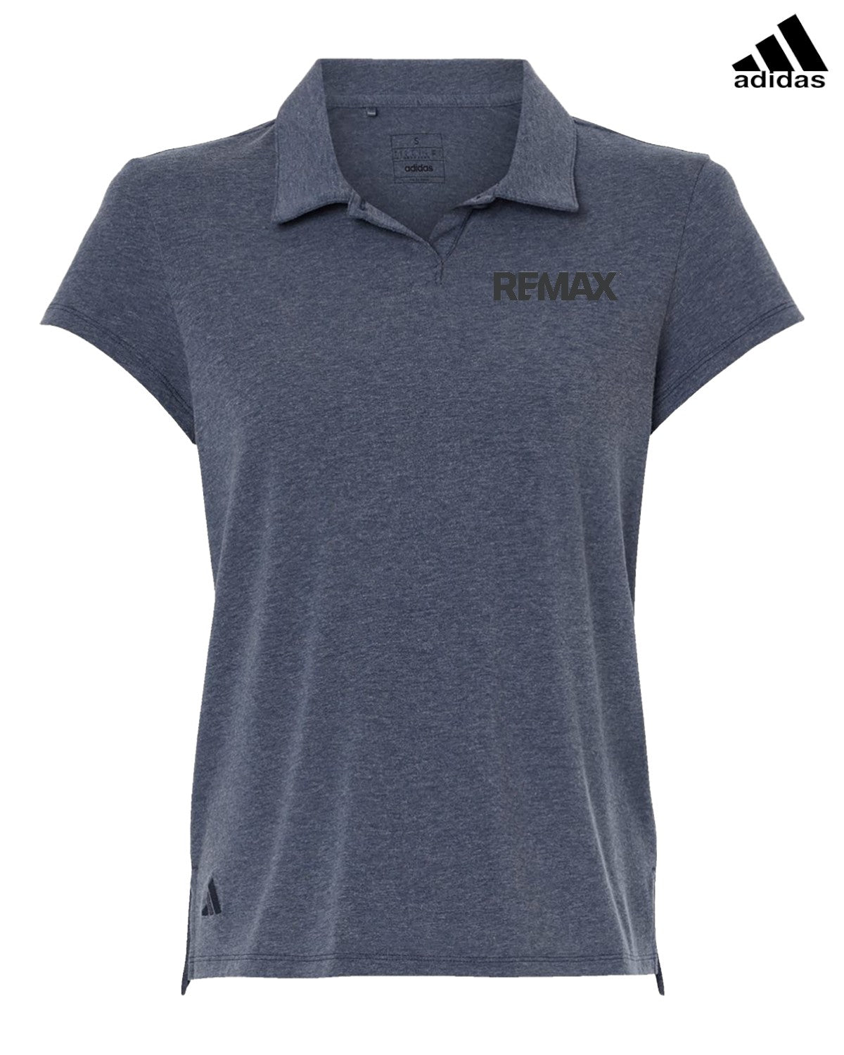 Gray Adidas polo shirt with REMAX logo on a white background