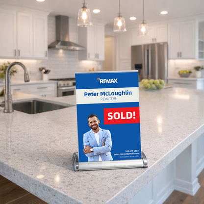 Brand Refresh Retractable Tabletop Display With Full Color Graphics And Stand, 8.25 X 11.75 - Personalized