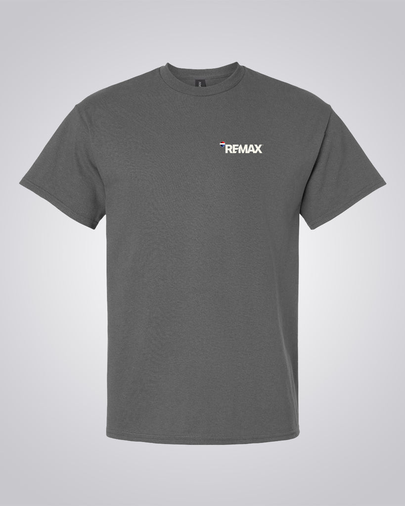 Charcoal T-Shirt - RE/MAX Brand Refresh - Left Chest - Full Color Logo Printed