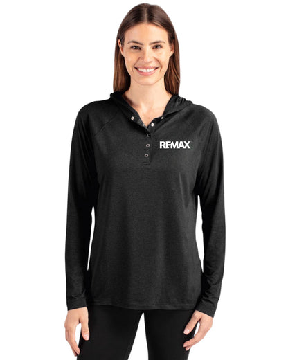 Brand Refresh Cutter & Buck Coastline Epic Comfort Eco Recycled Womens Hooded Shirt