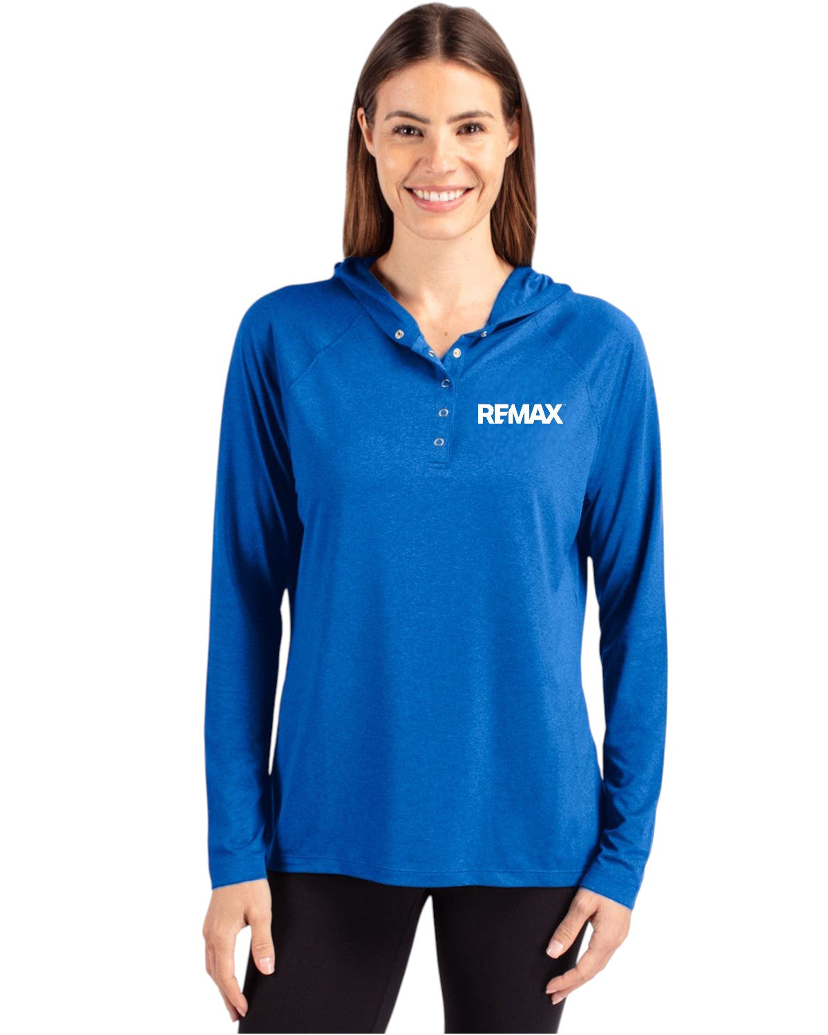 Brand Refresh Cutter & Buck Coastline Epic Comfort Eco Recycled Womens Hooded Shirt