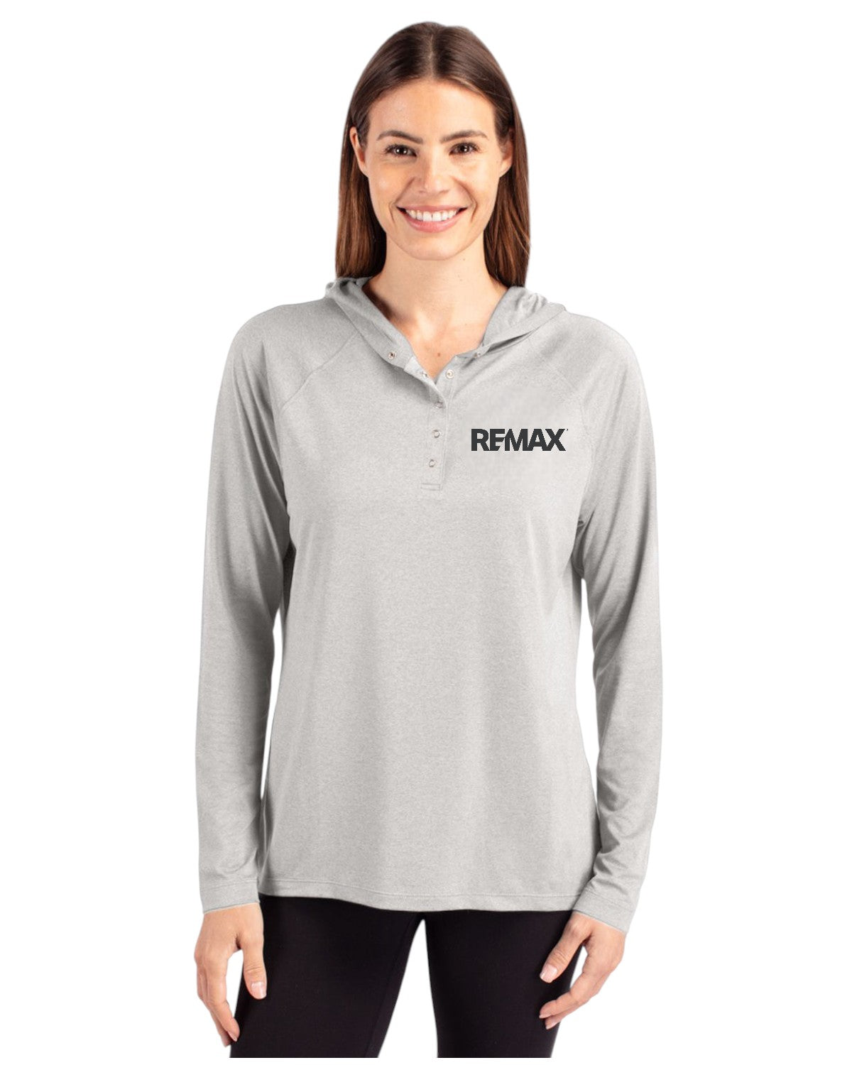 Brand Refresh Cutter & Buck Coastline Epic Comfort Eco Recycled Womens Hooded Shirt