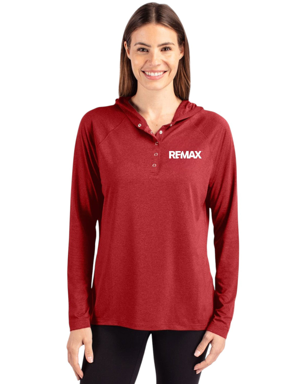 Brand Refresh Cutter & Buck Coastline Epic Comfort Eco Recycled Womens Hooded Shirt