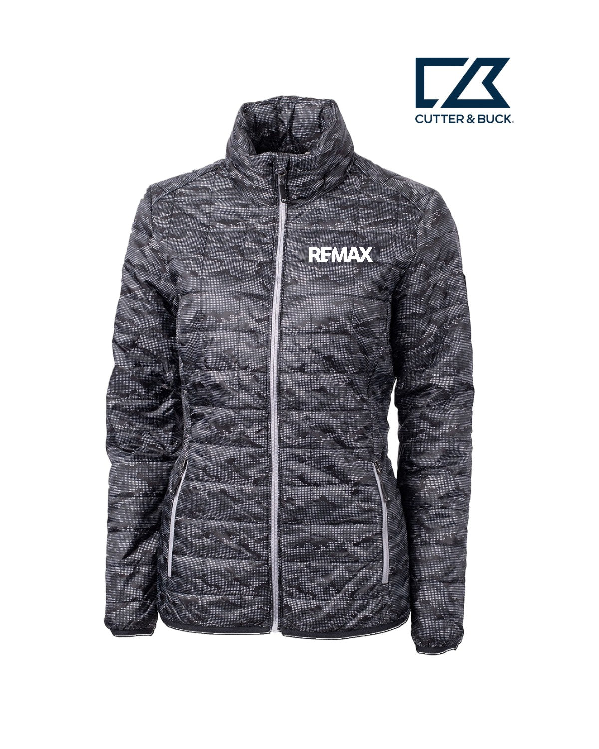 Brand Refresh Cutter & Buck Rainier Primaloft® Womens Eco Insulated Full Zip Printed Puffer Jacket