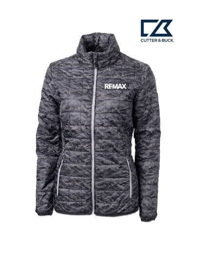 Brand Refresh Cutter & Buck Rainier Primaloft® Womens Eco Insulated Full Zip Printed Puffer Jacket
