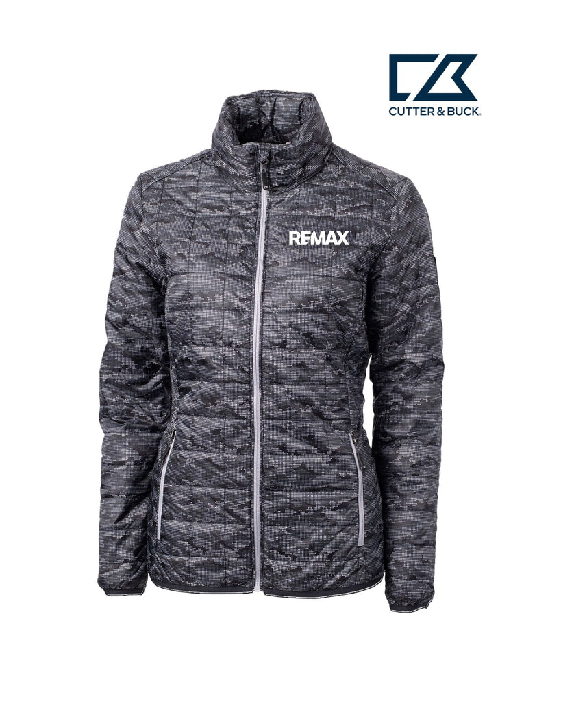 Brand Refresh Cutter & Buck Rainier Primaloft® Womens Eco Insulated Full Zip Printed Puffer Jacket
